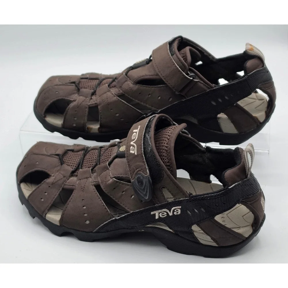 Teva Dozer 6700 Hiking Sandals Mens 9 Brown‎ Good Closed Toe Hybrid Water Shoes